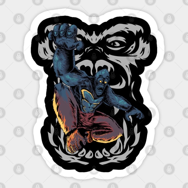 king kong gorilla Sticker by three.gu